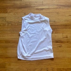 Olivia Rae White Sleeveless Turtleneck Top